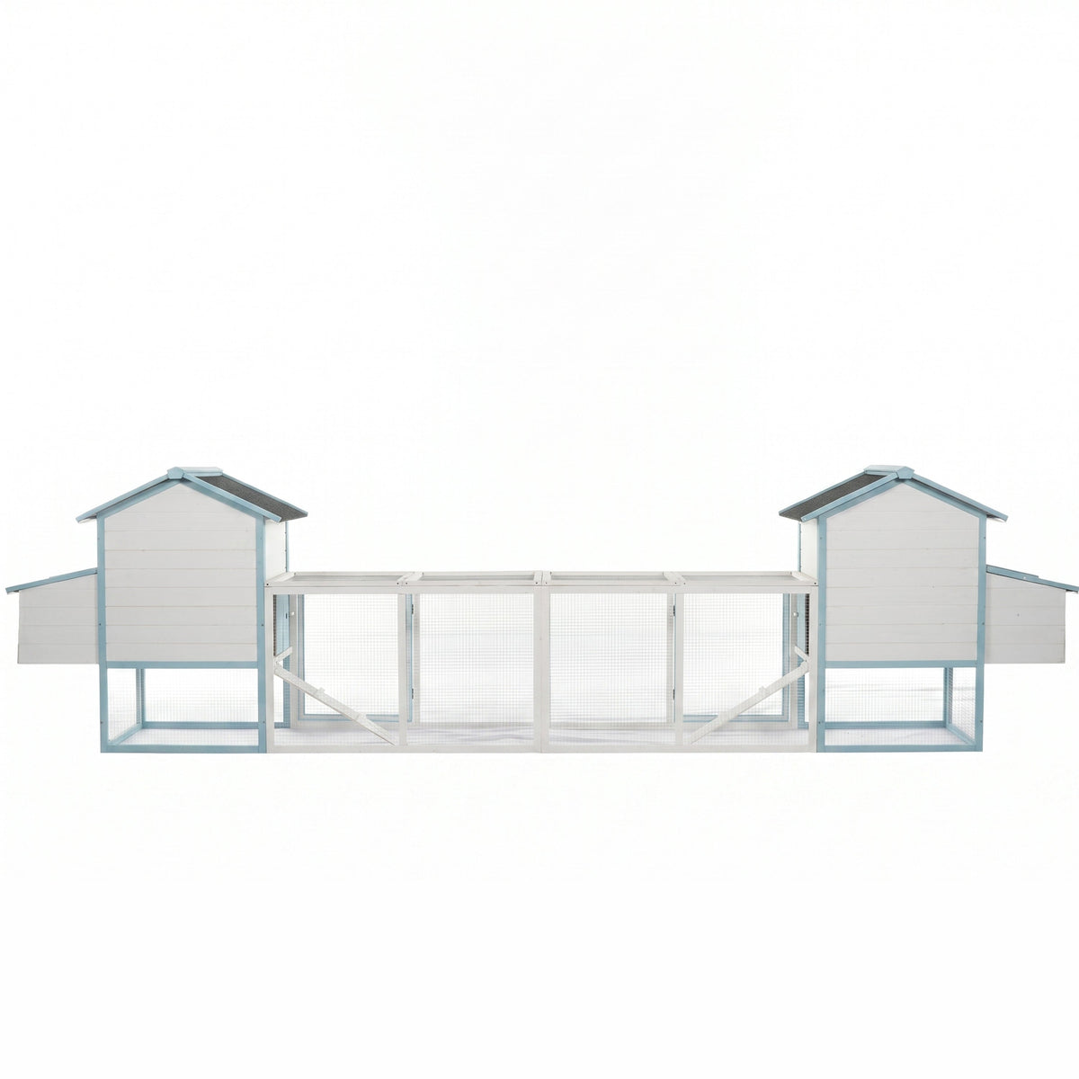 Large Wooden Chicken Coop with Double Nesting Boxes - Natural Wood
