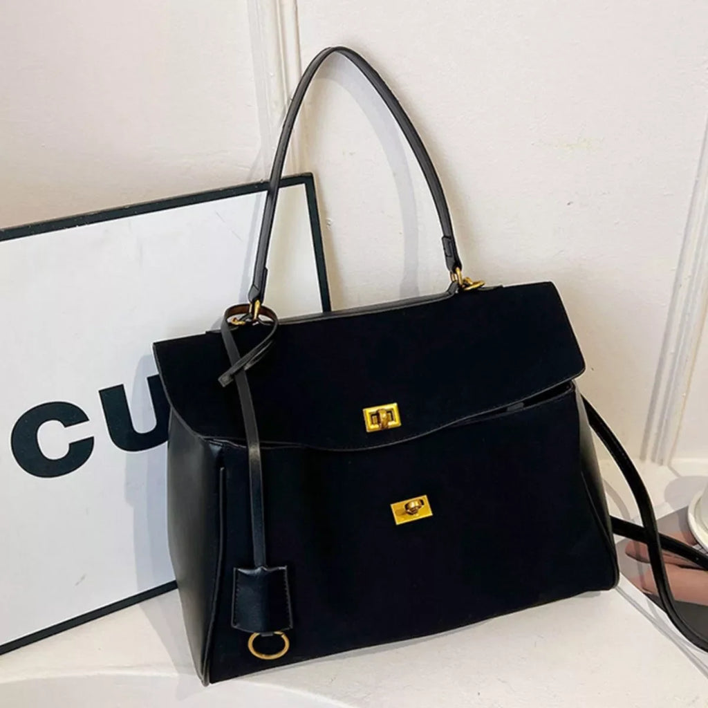 Solid Color Flap Crossbody Bag