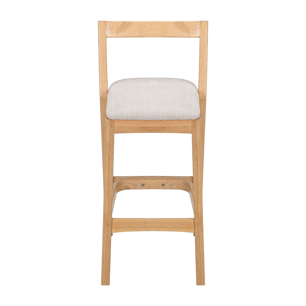 Jasper Indoor Barstool Set of 2 with Durable Rubberwood Seating - Dark Brown or Light Brown
