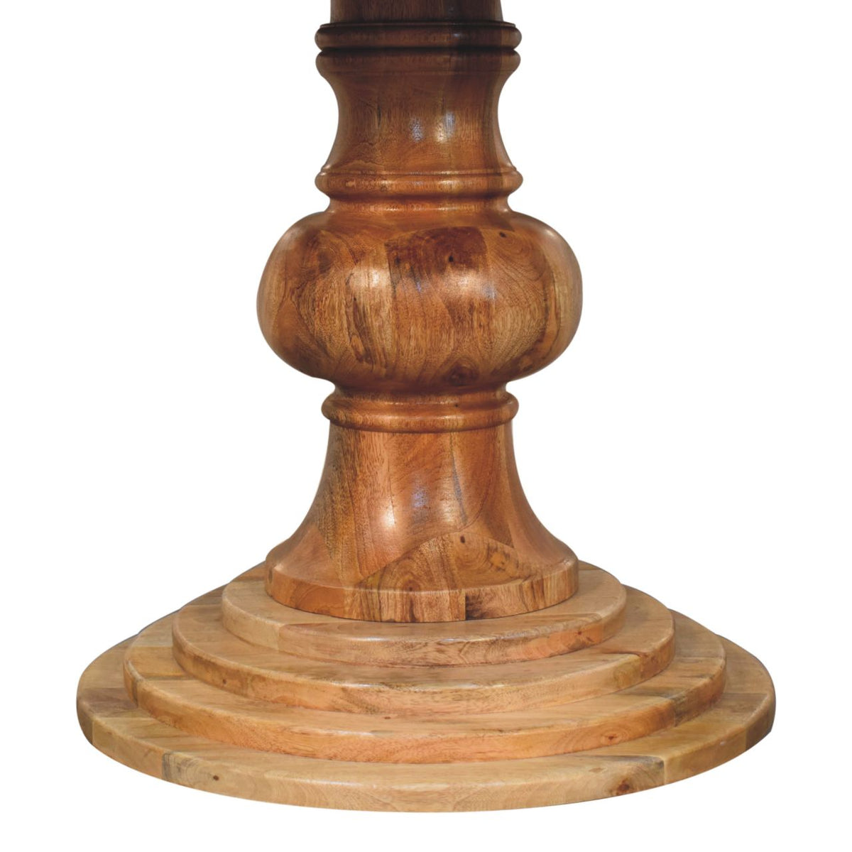 Solid Wood Round Dining Table with Classic Turned Base - Oak-ish