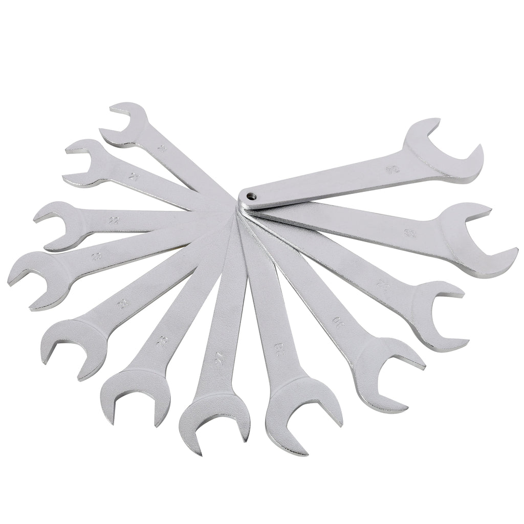 21PCS Metric Jumbo Service Wrench Set with Storage Pouch - Chrome