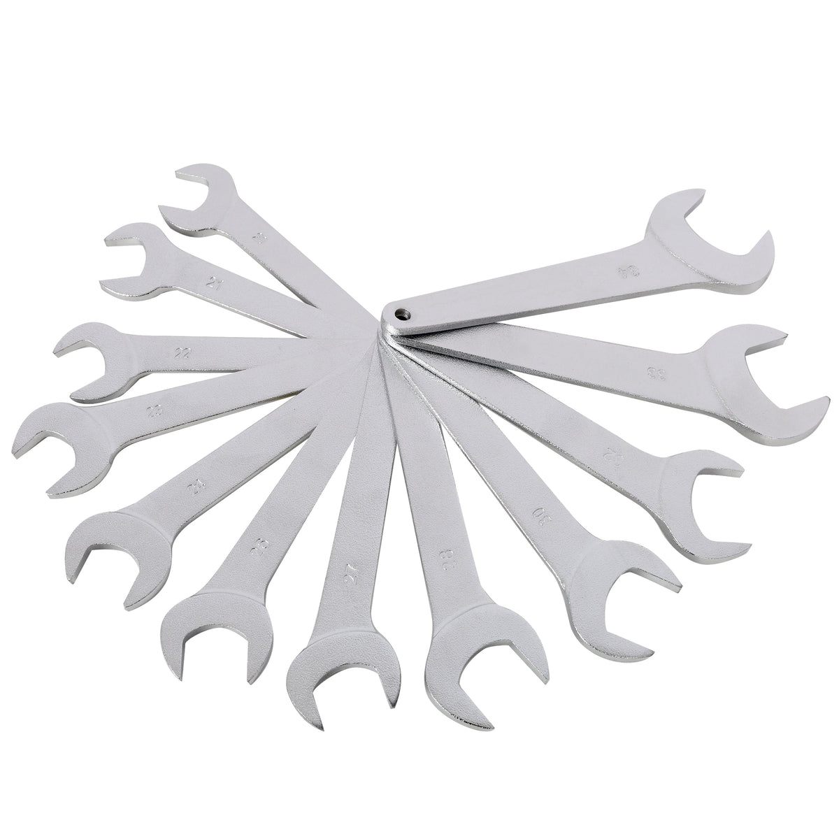 21PCS Metric Jumbo Service Wrench Set with Storage Pouch - Chrome