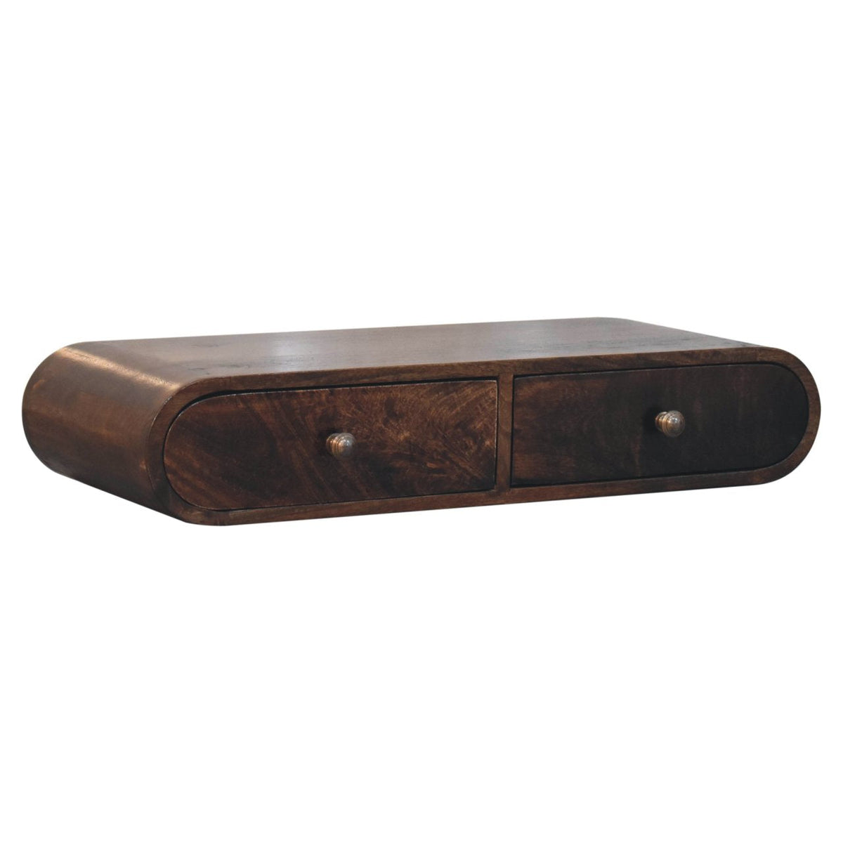 Solid Wood Wall-Mounted Console Table with Modern Design - California Walnut