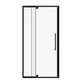Semi Frameless Pivot Hinged Shower Door with Reversible Design - Black
