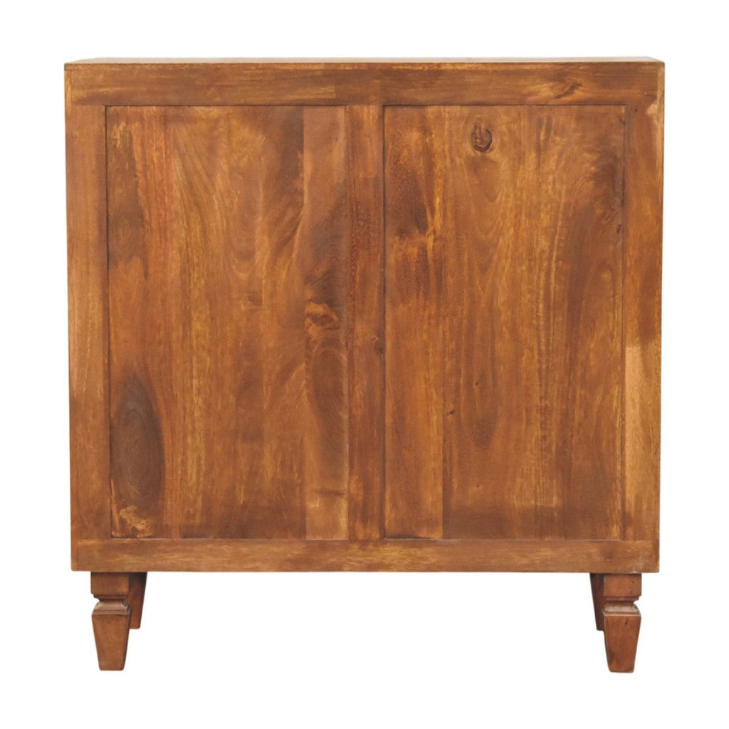 Solid Wood Cadiz Carved Chest with Handcrafted Detailing - Chestnut Finish