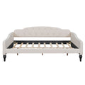 Upholstered Tufted Daybed with Storage Options - Beige