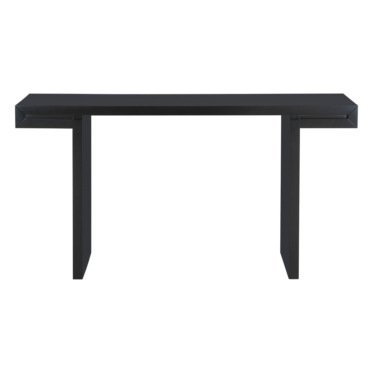 60-Inch Console Table with Geometric Design and Adjustable Feet - Black or Navy Blue