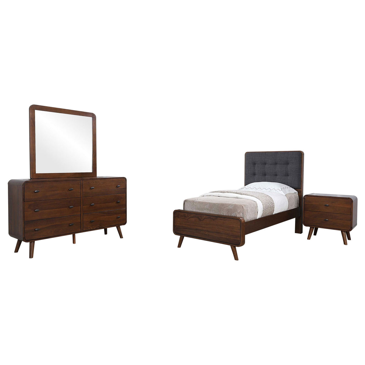 Robyn 4-piece Twin Bedroom Set Dark Walnut