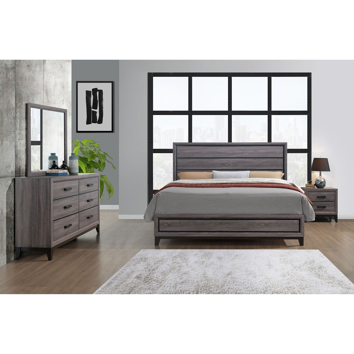 Mirage Chest Accent Chest with Five Drawers - Dark Gray or White