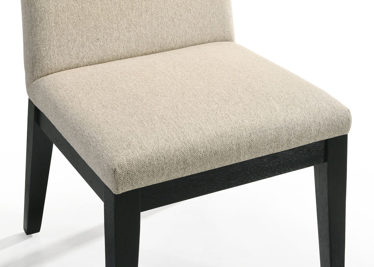 Contemporary Fabric Dining Chair Set with Comfortable Upholstery - Black