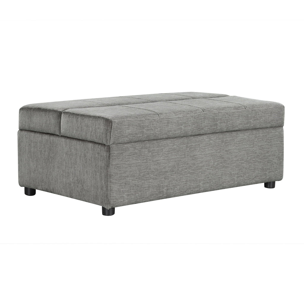 Twin Size Folding Ottoman Sleeper Bed with Mattress - Light Brown, Black, Dark Gray, White