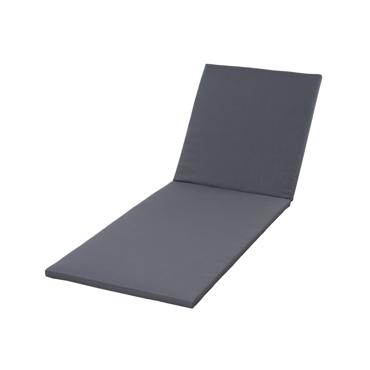 2" Thick Chaise Lounge Cushion with Water-Resistant Cover - Dark Grey