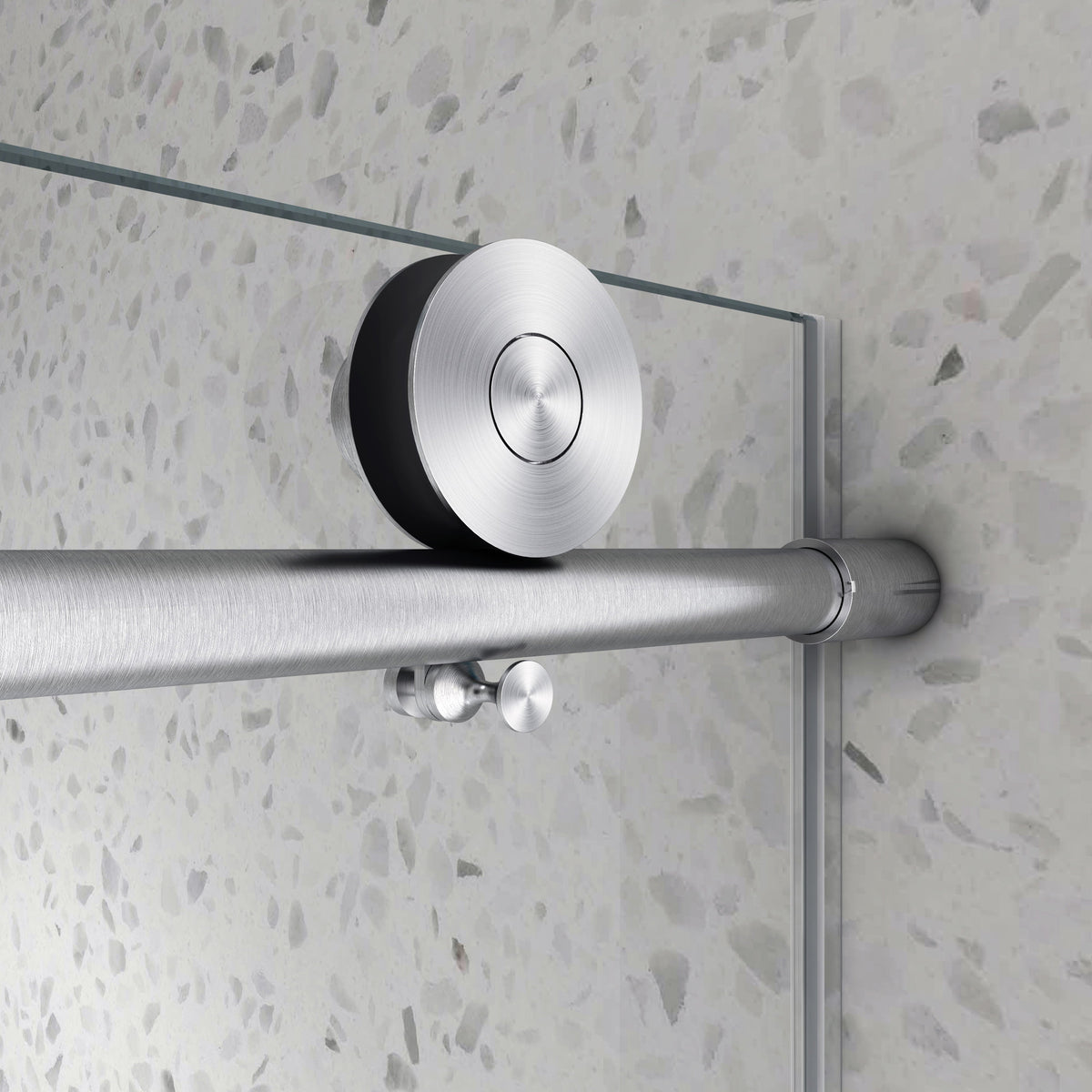 Brushed Nickel Frameless Shower Door with Soft-Close - Brushed Nickel