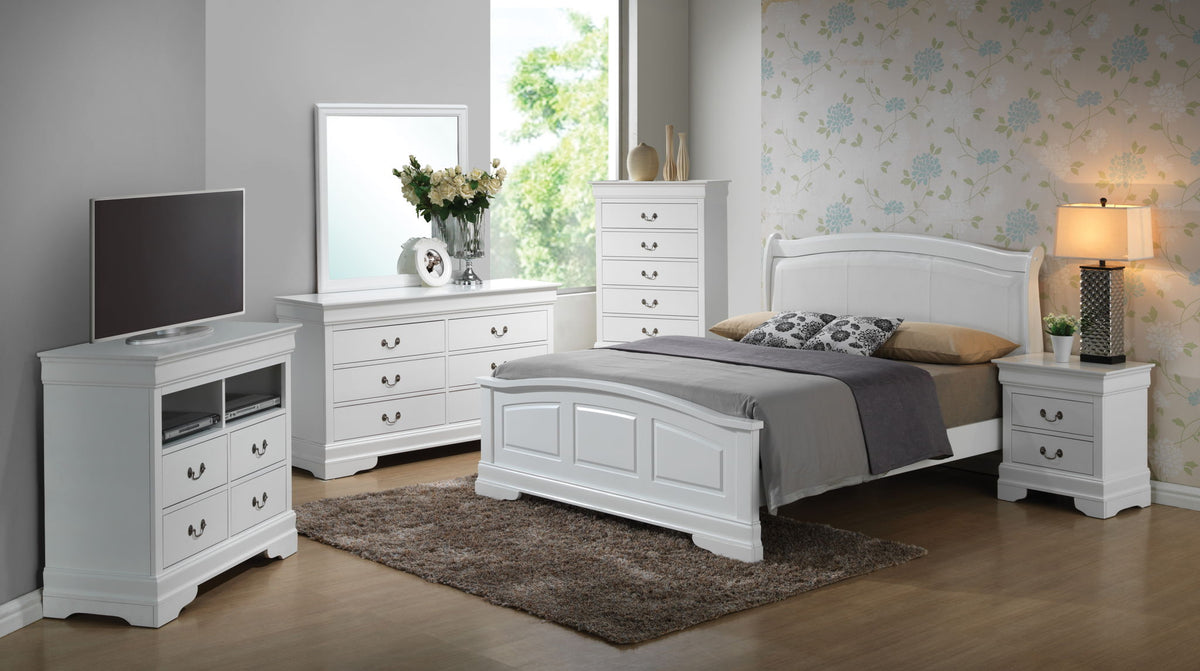 Elegantly Crafted Panel Sleigh Bed with Upholstered Panels - Multiple Colors