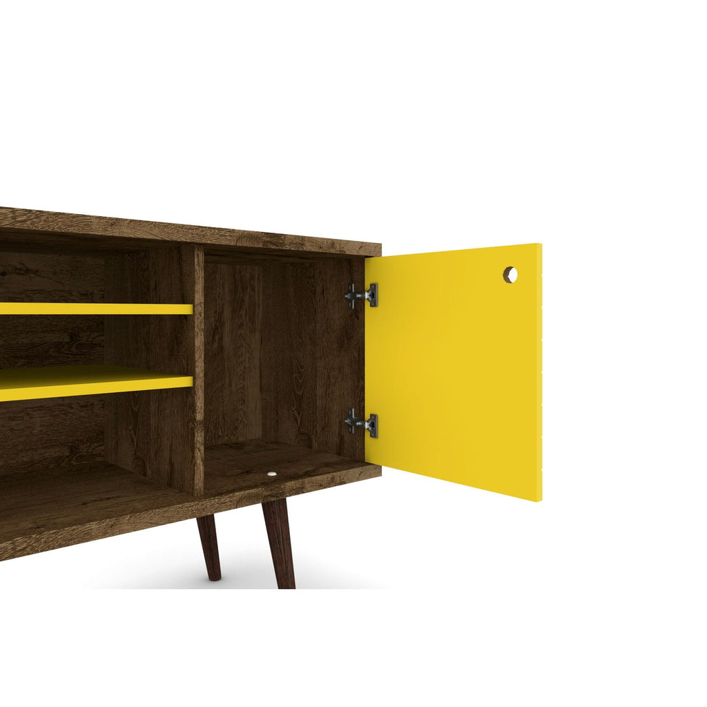 Free Standing Design TV Stand with Storage - Yellow, Light Blue, White