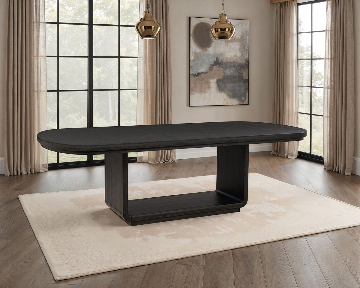 Leandro 78-inch Extension Dining Room Table Burnished Black