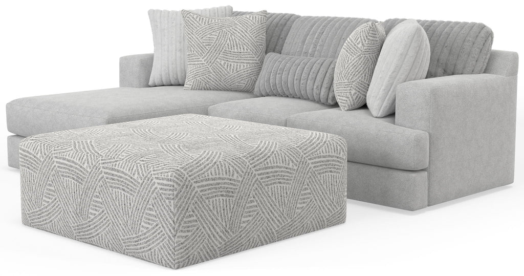 Logan - Upholstered Sectional With Comfort Coil Seating - 46" Cocktail Ottoman And Accent Pillows Included