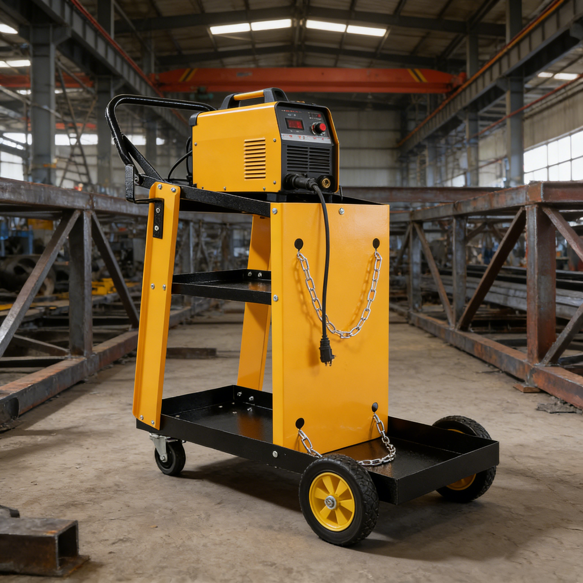 Multi Function 3 Tier Welding Cart with Iron Construction - Black