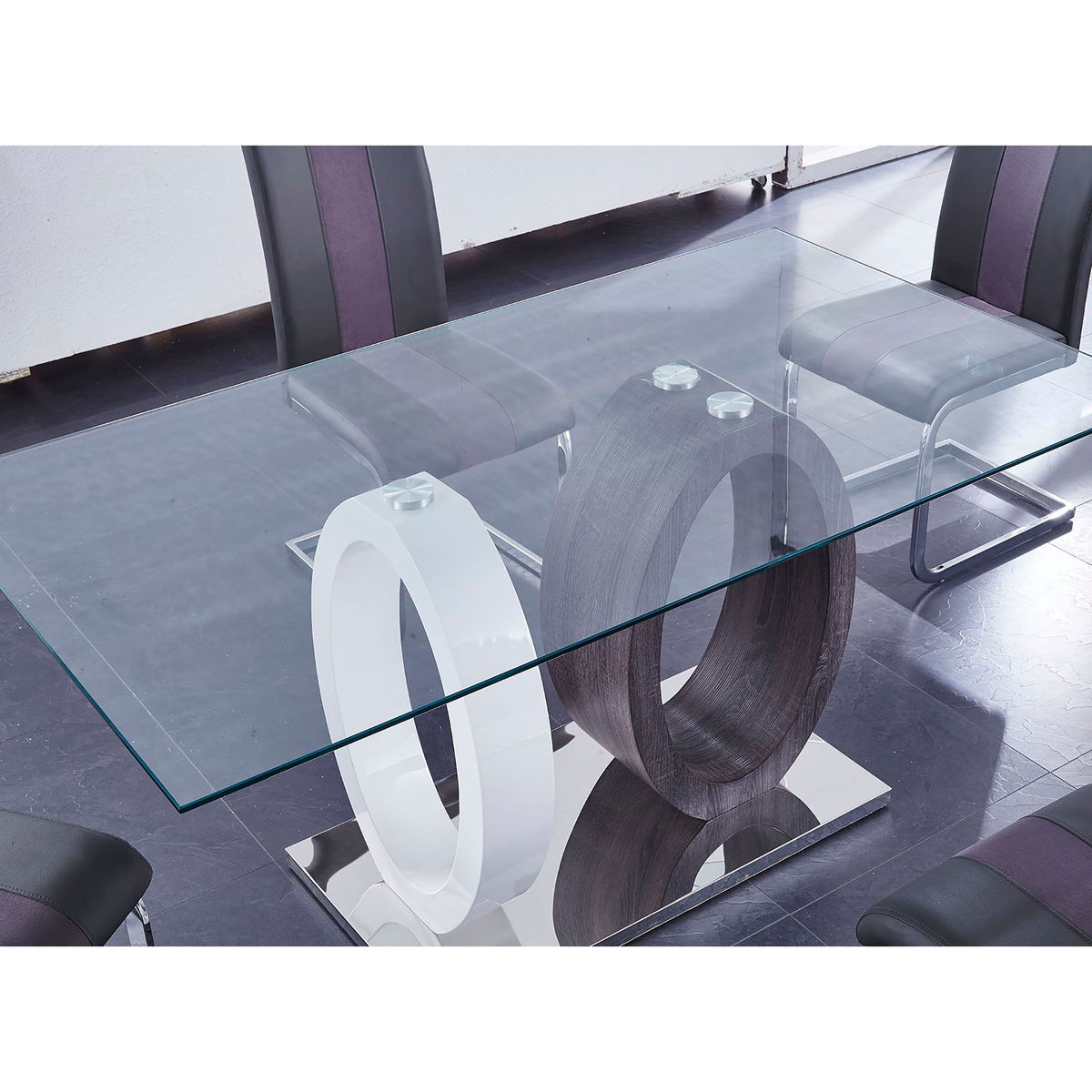 Royce Dining Table with Durable Metal Base - White