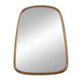 Irregular Wood Frame Wall Mirror with Curved Edges - Brown