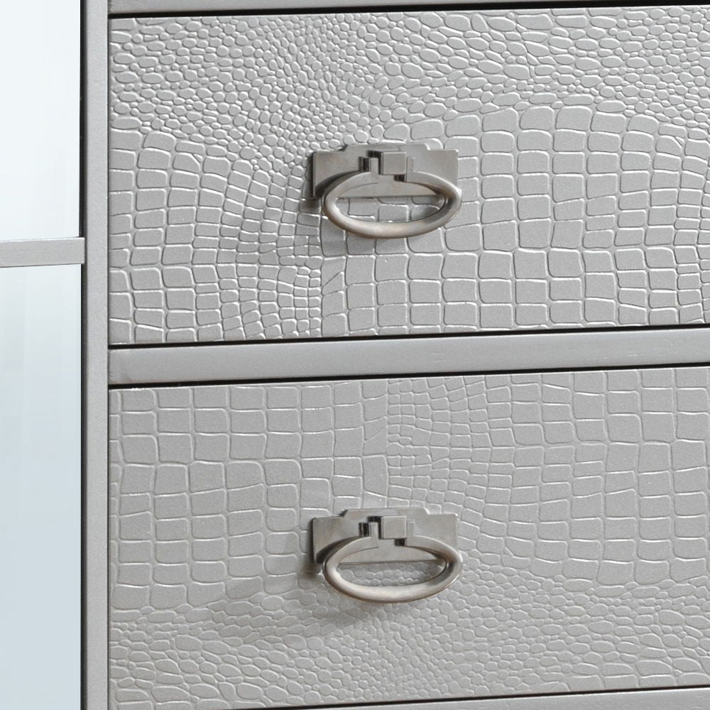 Sleek Contemporary Storage Chest with Ample Storage - Pearl Silver or Beige