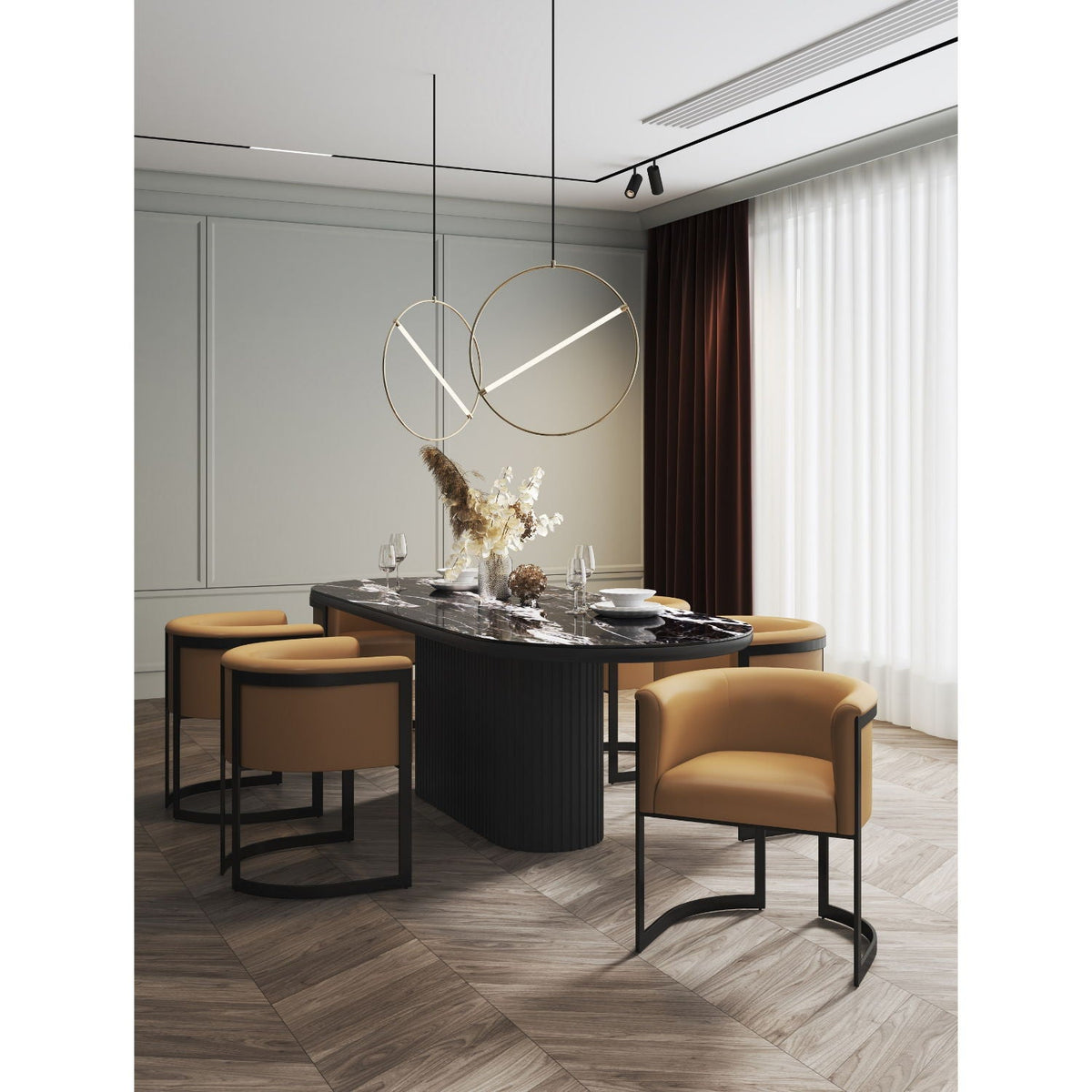 Corso Dining Chair with Modern Metal Frame - Available in Beige, Light Brown, Dark Gray