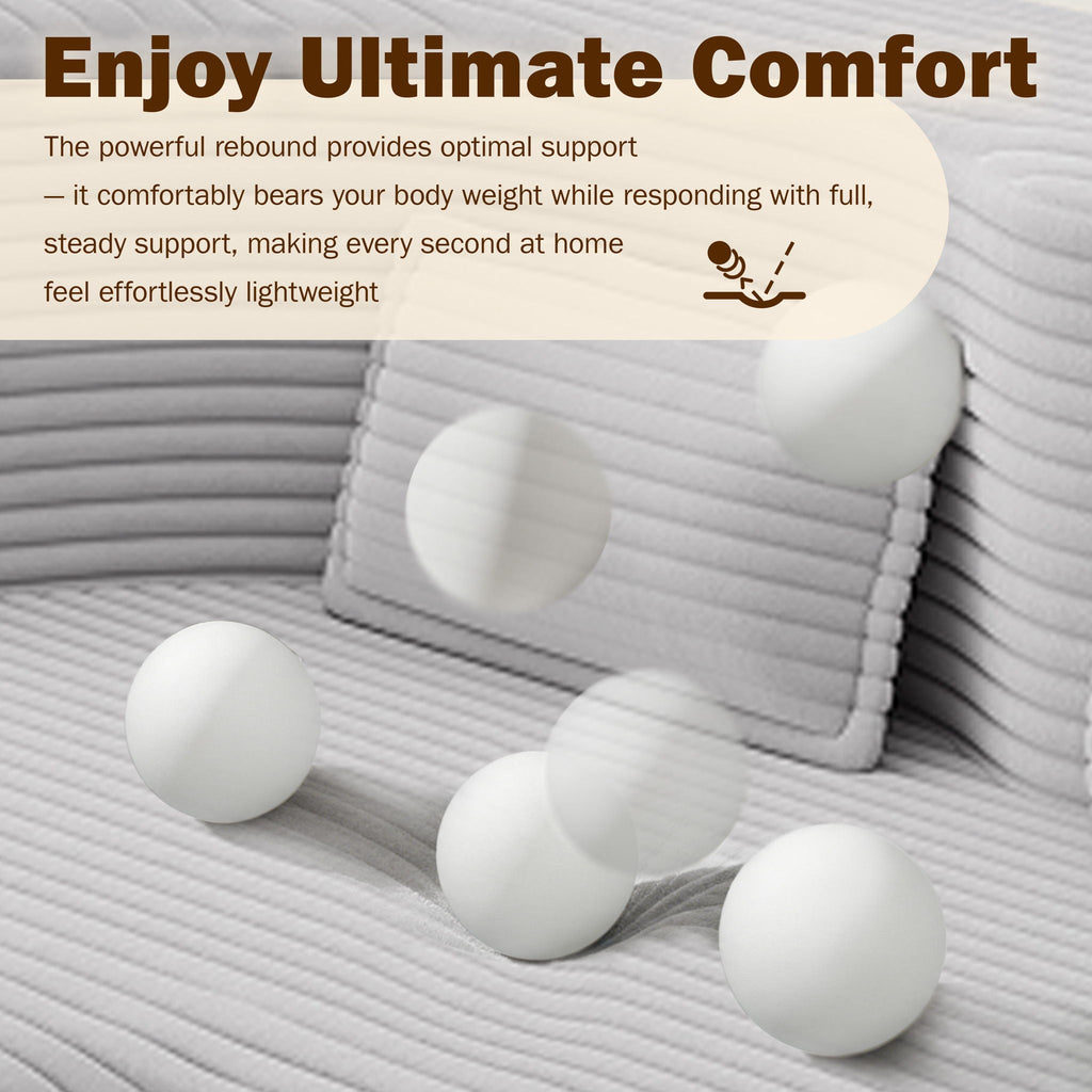 Convertible Floor Sofa with 2 Pillows - Twin Size Corduroy - White or Gray