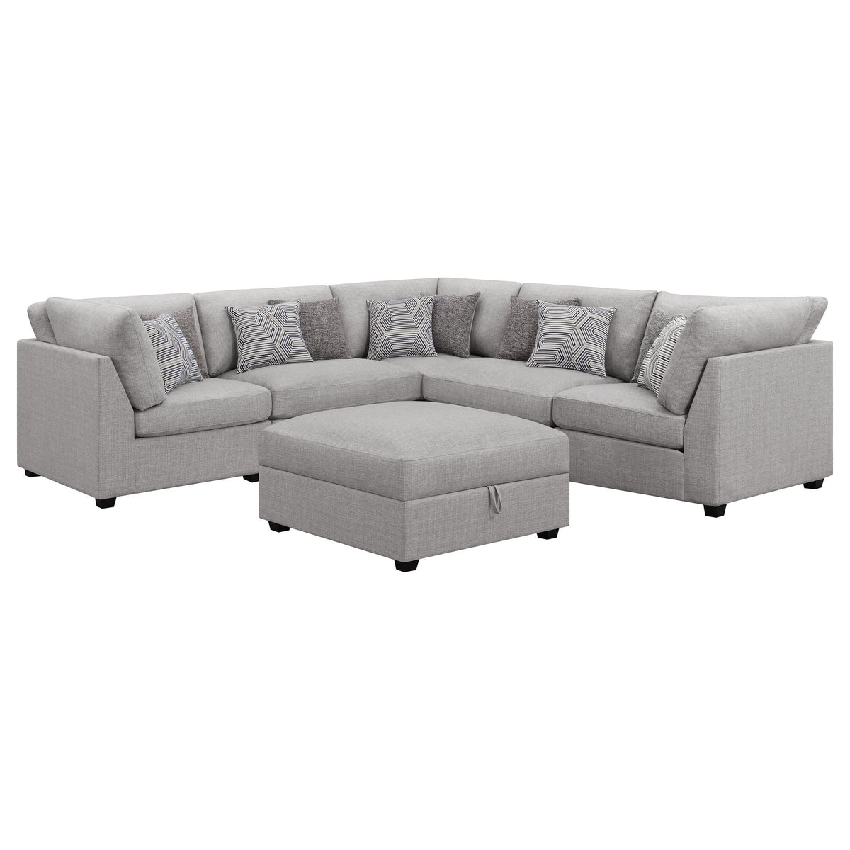 Cambria 6-piece Upholstered Modular Sectional Sofa Grey