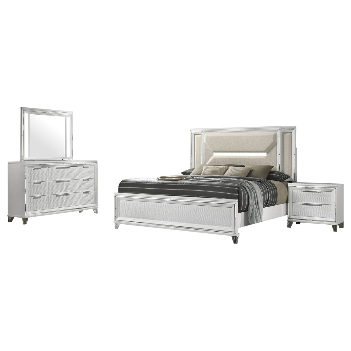 Marmore 4-piece Queen Bedroom Set White