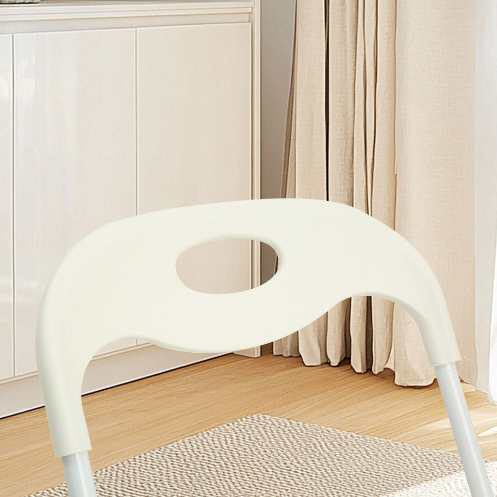 White Folding Chair Set with Waterproof Finish and Stackable Design - Set of 4