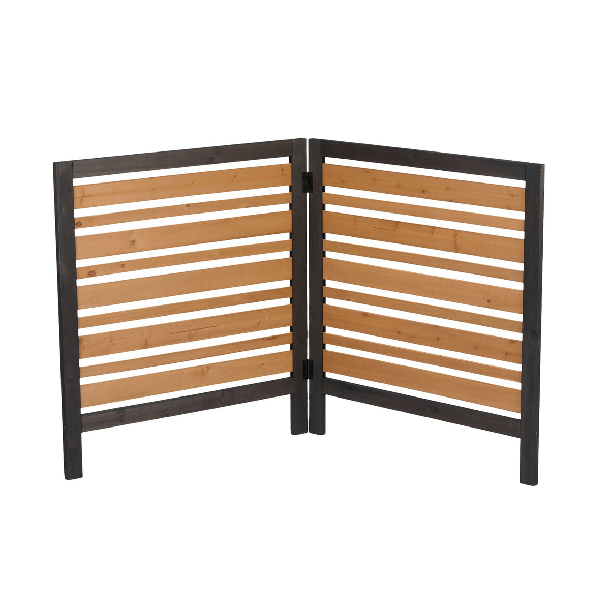 Outdoor Air Conditioner Fence Screen with Slatted Airflow - Light Brown