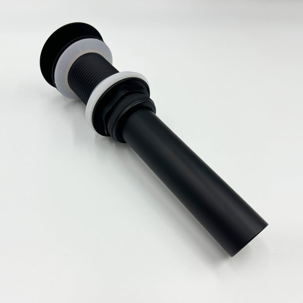 Bathroom Sink Drain Without Overflow with Pop Up Stopper - Matte Black or Gunmetal