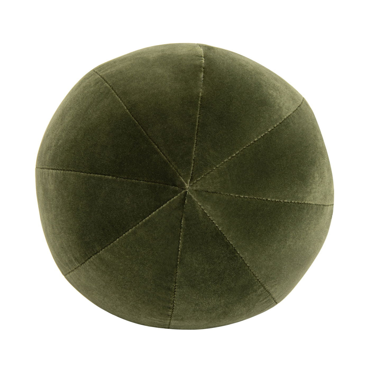 Round Sphere Accent Ball Throw Pillow with Faux Sheepskin - White, Dark Green, Light Brown