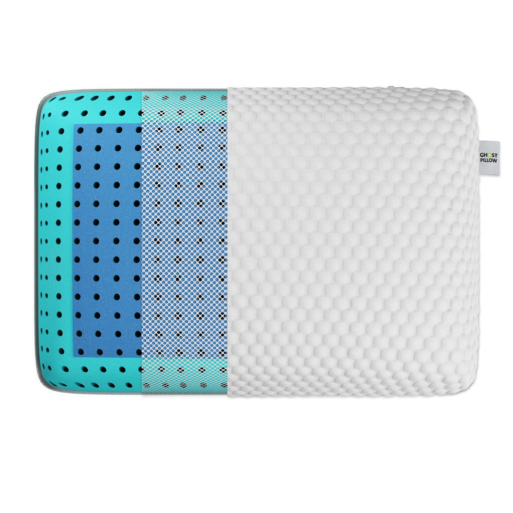 Gel Memory Foam Cooling Bed Pillow with Phase Change Technology - White