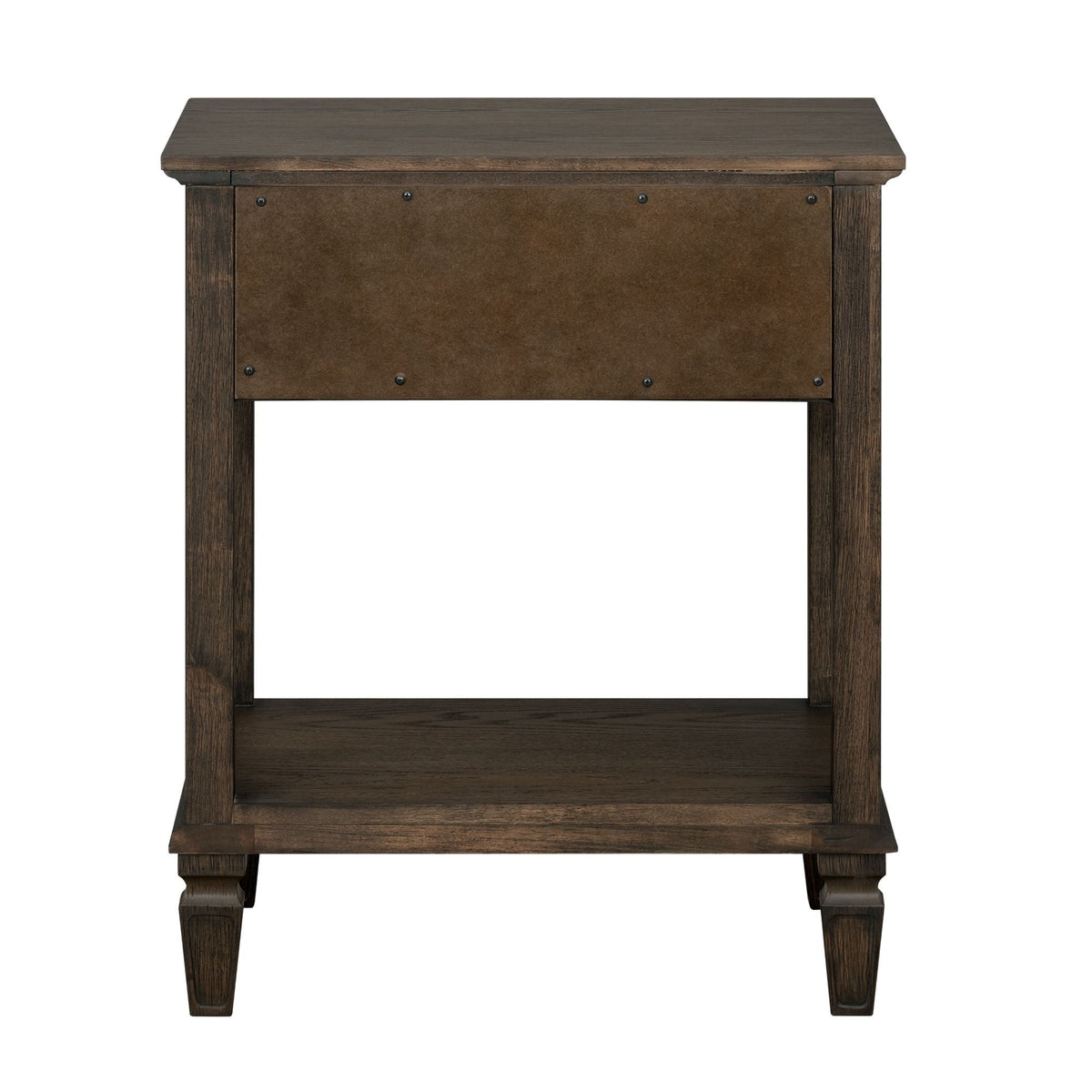 Bedside Table with Drawer and Shelf - Solid Wood Nightstand - Light Brown, Dark Brown, Beige, or Dark Gray