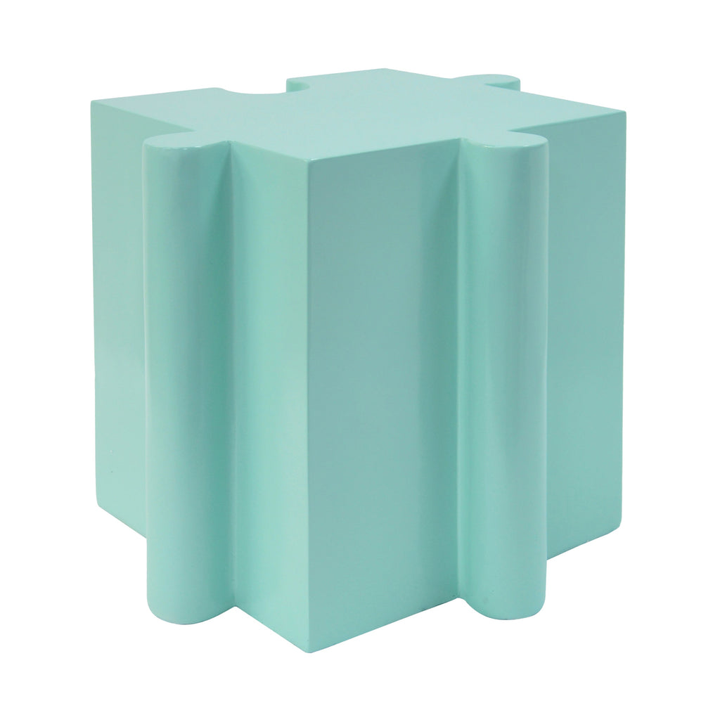 Puzzle Art Side Table with Modular Puzzle Design - Magnesium Oxide