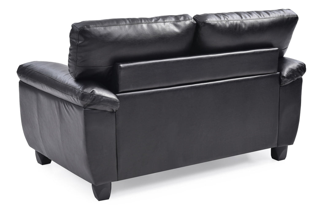 Stylish Loveseat With Padded Arms - Black or Dark Gray