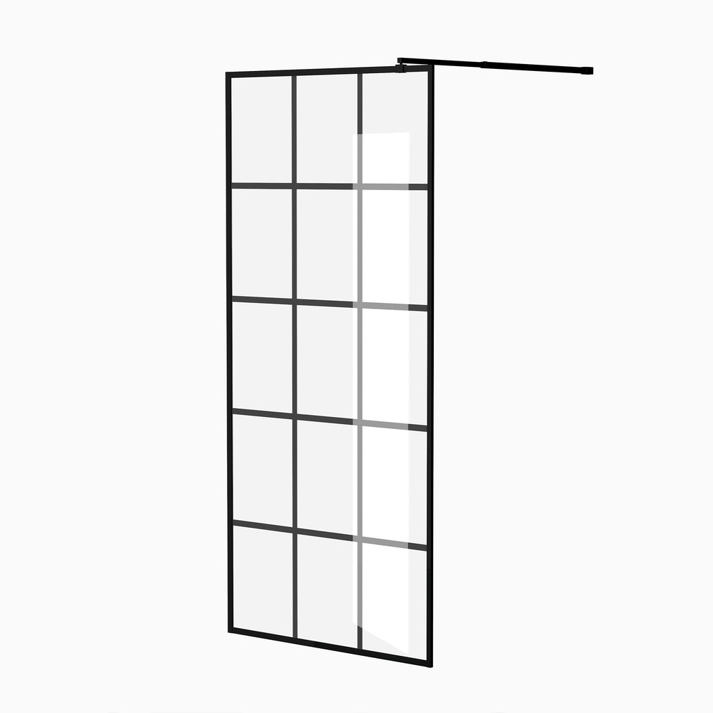 Framed Glass Shower Screen with Tempered Safety Glass - Matte Black
