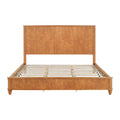 Platform Bed Frame with Tall Headboard - Solid Wood, Queen & King Sizes