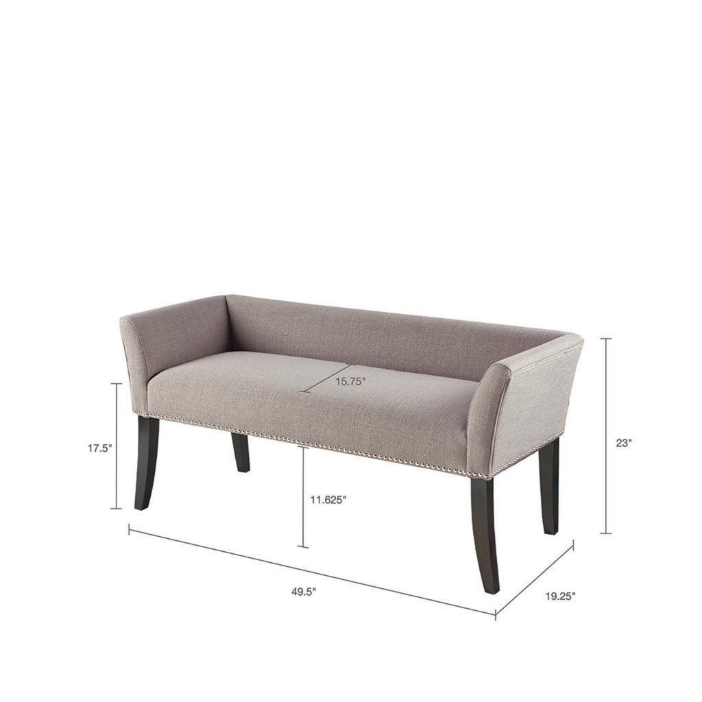 Elegant Design Upholstered Bench with Solid Wood Frame - Gray, Beige or Dark Gray