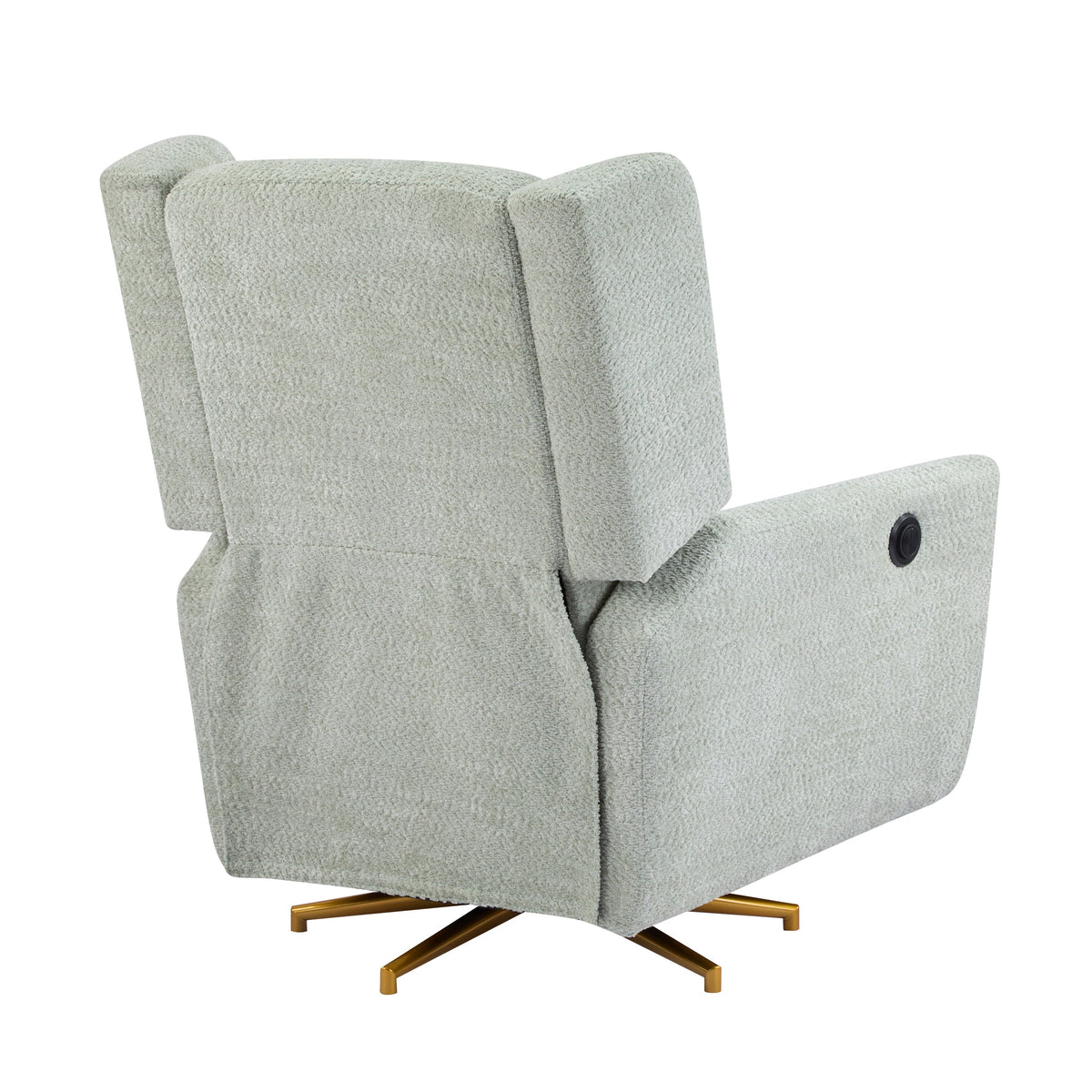 Power Recliner Chair Swivel with Boucle Upholstery and 360° Swivel - Gold or Beige