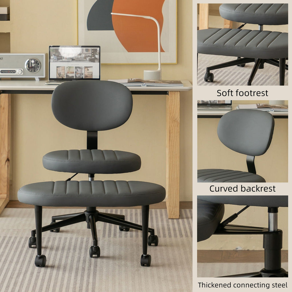 Ergonomic Cross Legged Office Chair with Back Support - Multiple Colors