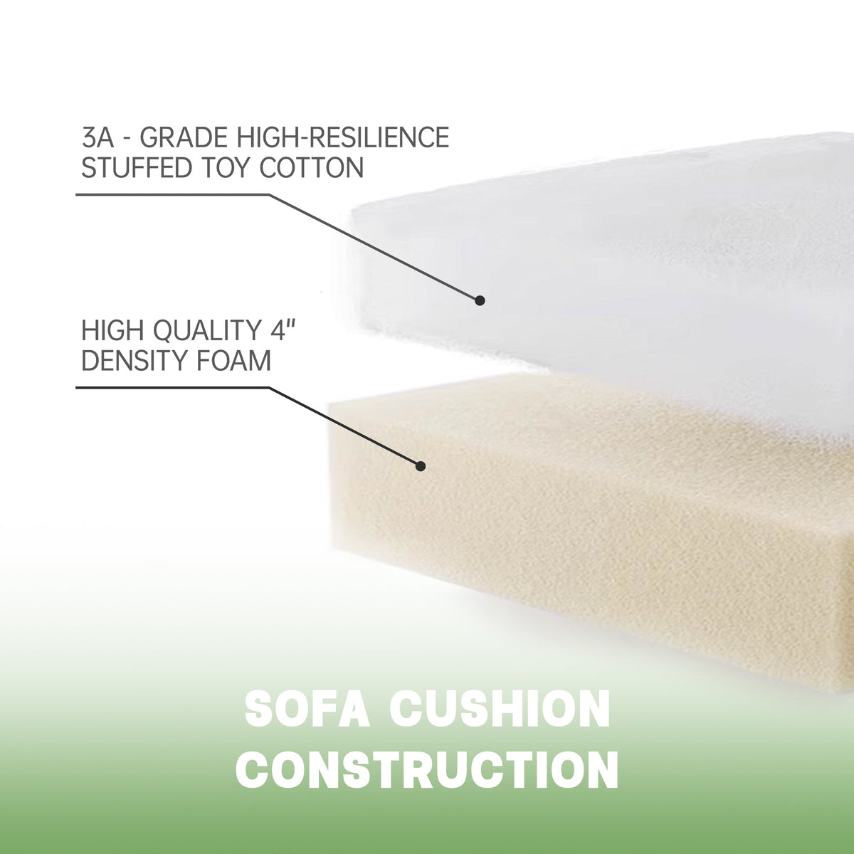 L-Shaped Slipcovered Sectional Sofa Couch with Washable Covers - Green or Cream