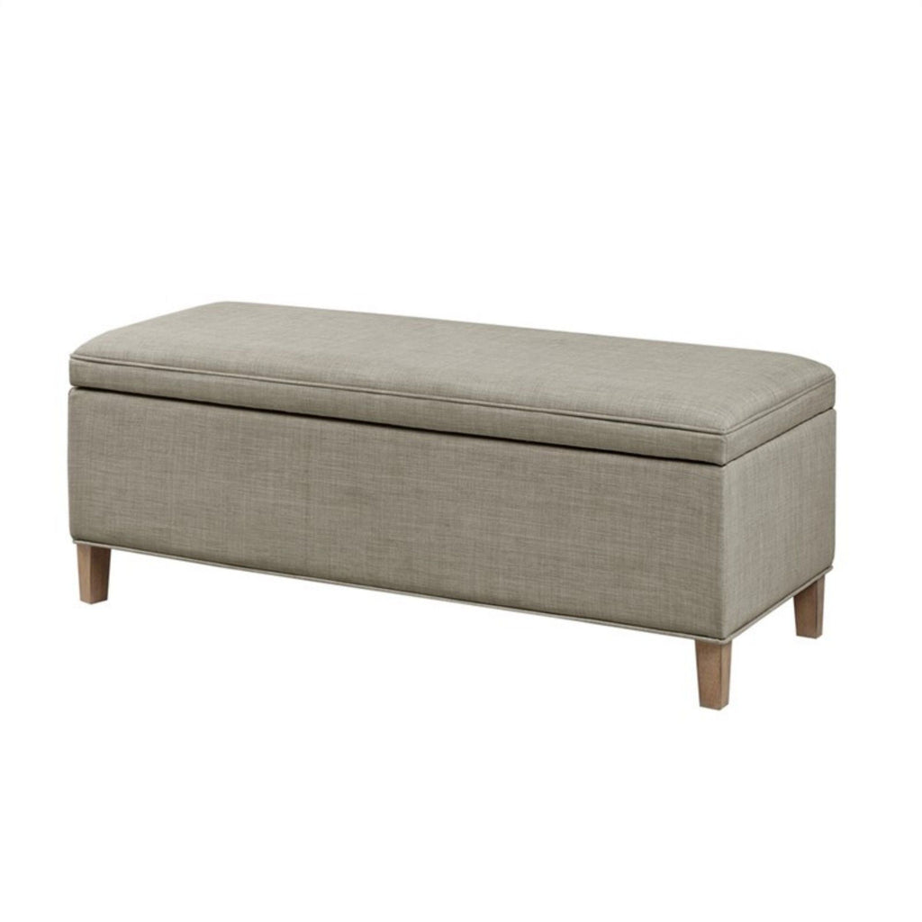 Light Gray Storage Bench with Soft Close and Ample Storage - Rectangular
