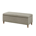Light Gray Storage Bench with Soft Close and Ample Storage - Rectangular
