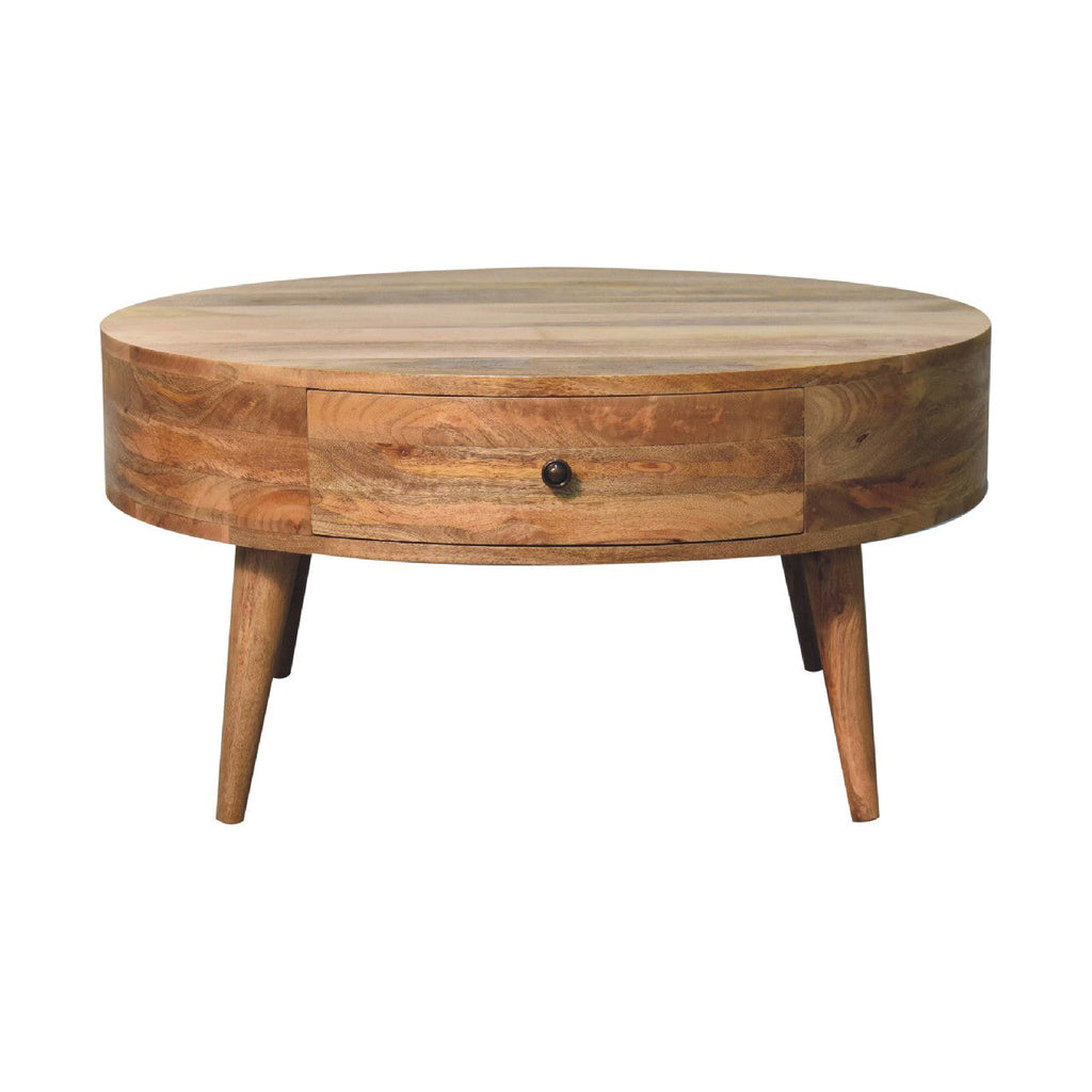 Solid Wood Odyssey Coffee Table with 2 Drawers - Oak Finish