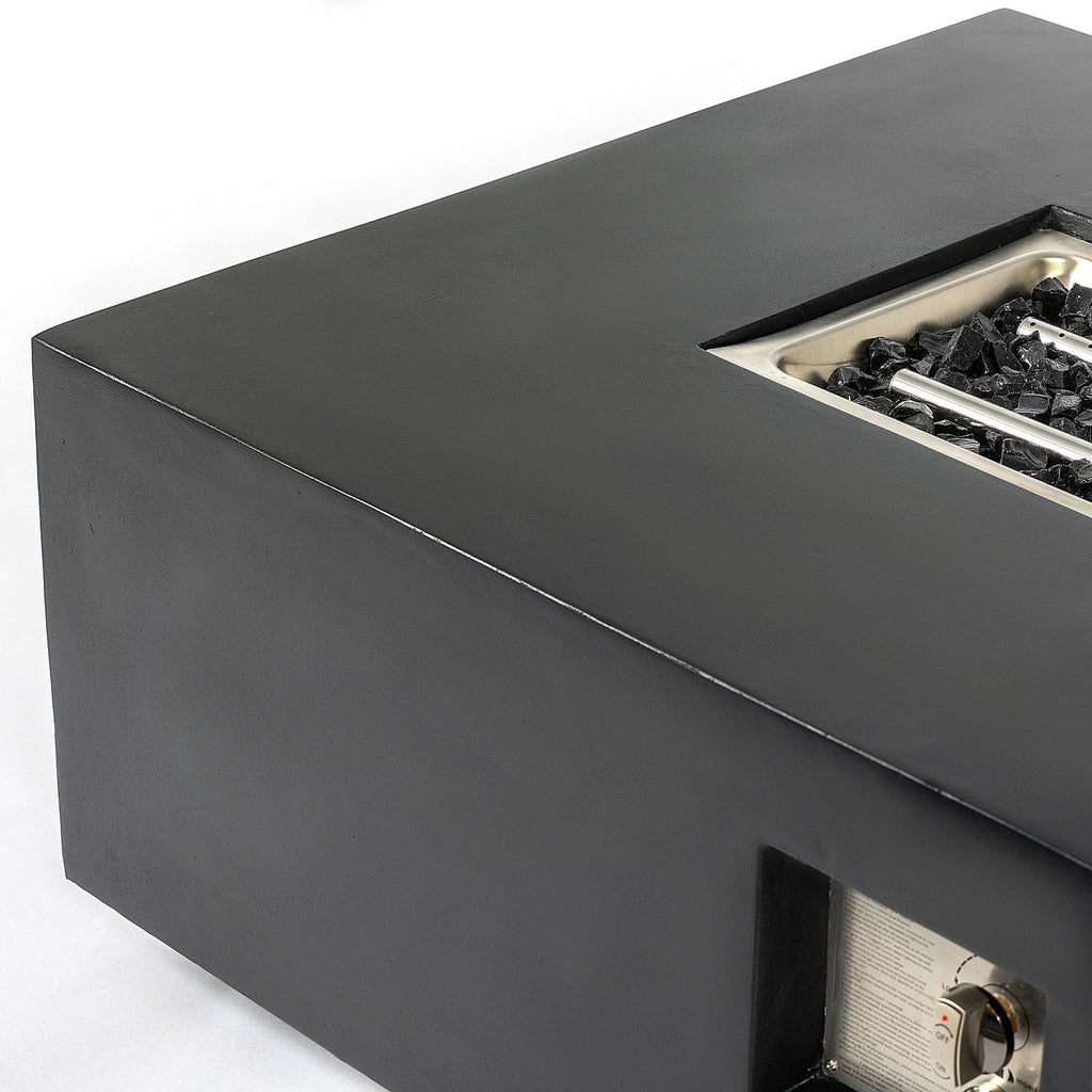 Charcoal Fire Pit Table with 50,000 BTU Output - Fiber Concrete