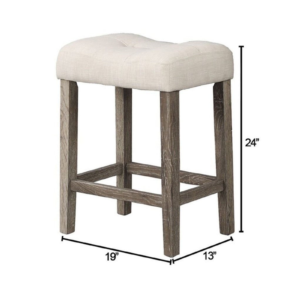 Transitional Counter Dining Set with 4 Tufted Stools - Dark Gray or Dark Brown