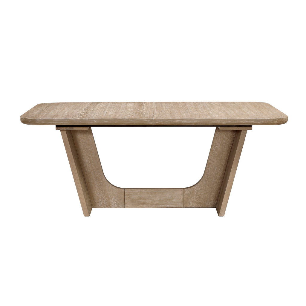Natural Wood Dining and Kitchen Set with Extendable Table - 7 Piece