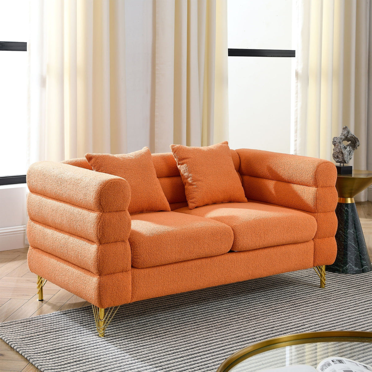 Streamline Sectional Sofa with Art Deco Design - Multiple Colors